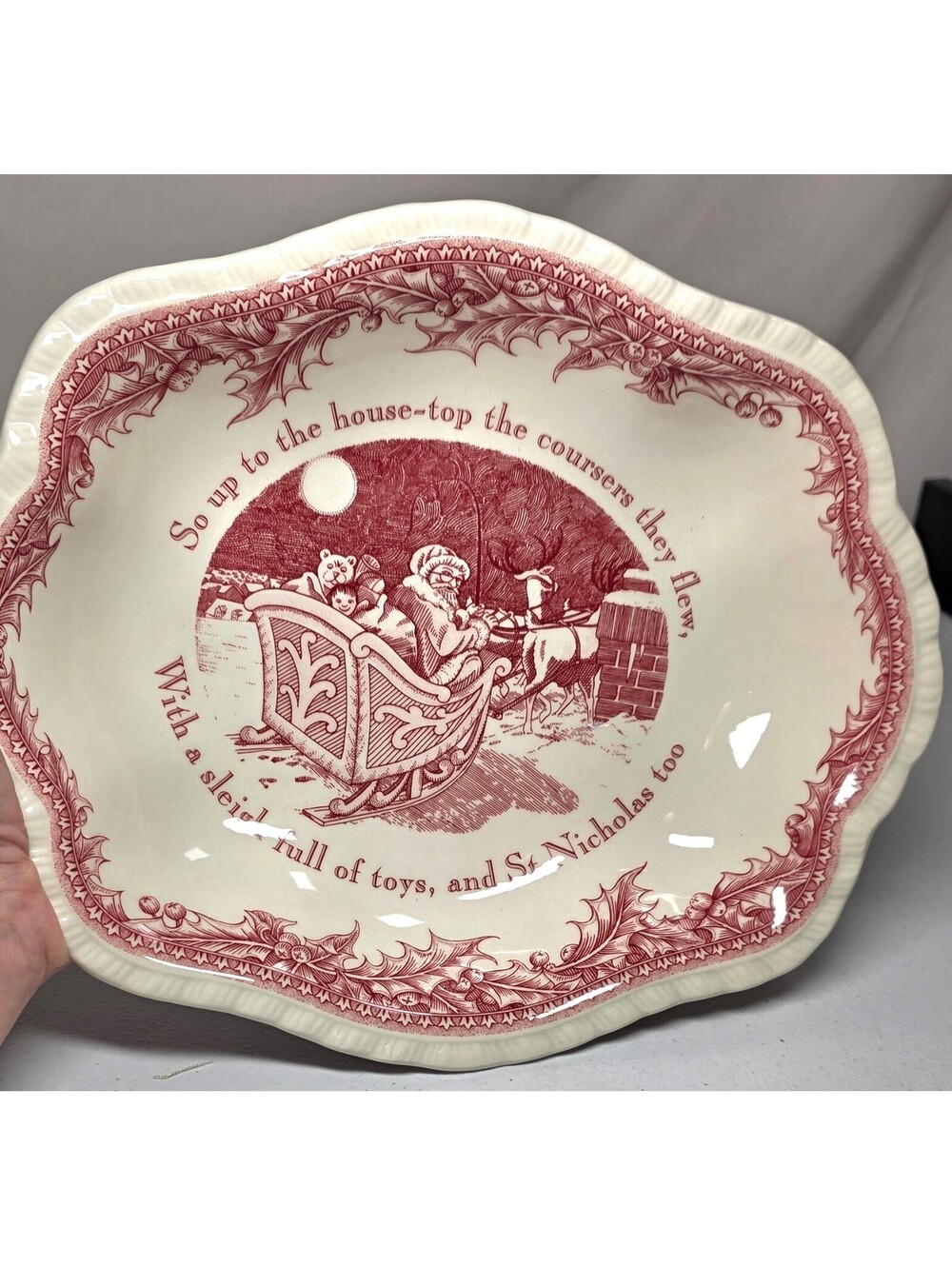 Noble Excellence 'Twas the Night Before Christmas Stoneware Serving Platter